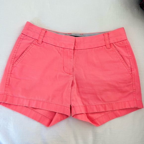 J. Crew 3” Chino Shorts Bright Pink - Picture 2 of 8